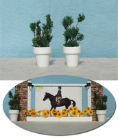 Flower Pots with Greenery for Model Horse Jumps