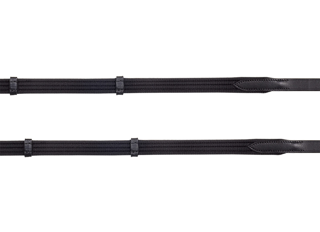 Camelot  Reins with Stops, Black, 3/4" x 54"