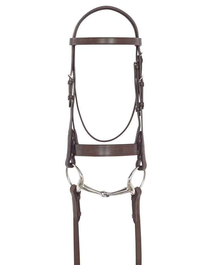 Paris Tack Classic Flat Leather English Hunt Bridle with Laced Reins Available in Multiple Colors & Sizes