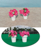 Flower Pots with Pink Flowers for Model Horse Jumps