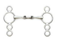 Centaur Stainless Steel Small Cheek 3-Ring Gag with Center Peanut, 4.5",  4.75"
