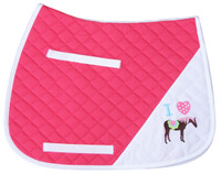 TuffRider I Heart Pony Saddle Pad, Hot Pink