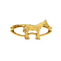 Gold Standing Pony Adjustable Ring from Finishing Touch
