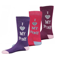 Tuffrider I Love My Pony Riding Socks 3-Pack