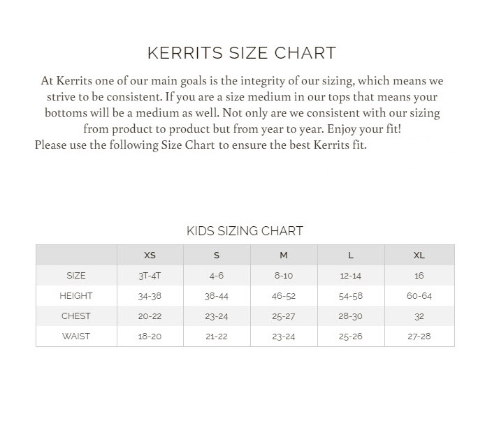 Kerrits Show Coat Size Chart