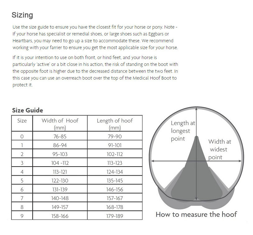 Equifit Boot Size Chart
