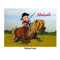 Thelwell "Out and About" Greeting Card: 'Sitting Pretty'