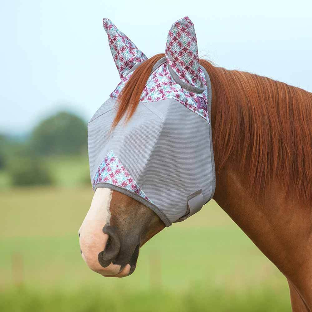 Cashel Crusader Fly Mask, Std with Ears, Plum Flash