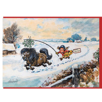 Thelwell Christmas Card, 'Under the Mistletoe', Single Card