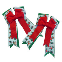 Belle & Bow Holiday Show Bows, Santa Belles, Green, Red & Light Blue