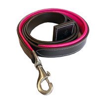 Belle & Bow Fancy Stitched, Leather Lead With Pink Padding