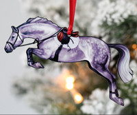 Classy Equine Gray Hunter Jumper Horse Ornament
