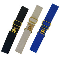 Kathryn Lily 1.5" Wide Adjustable Elastic Belts, Solid Colors