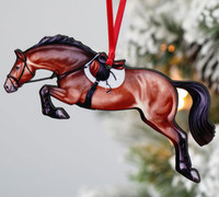 Classy Equine Bay With Saddle Hunter Jumper Horse Ornament