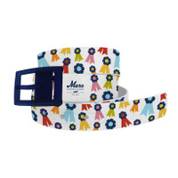 C4 Mare Modern Goods Rainbow Ribbons Belt and Navy Buckle
