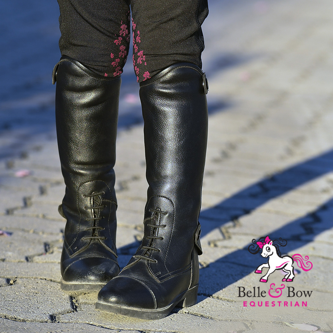 Pink Pony Belle & Bow Equestrian Horseback Riding Knee High Tall Boot Socks 