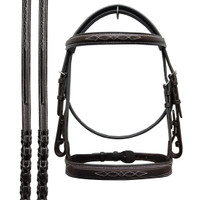 Belle & Bow Sugarbrook Wide Noseband Bridle & Reins , Small Pony, Pony & Cob