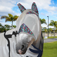 Cashel Crusader Fly Mask, Std with Ears, Black Tribal, 4 Sizes