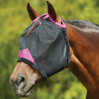 SISIDZ Horse Fly Mask with Ears Protection Half Face Mesh Avoids UV for Horse/Cob/Pony Equestrian Pink/Black/Blue/Purple 