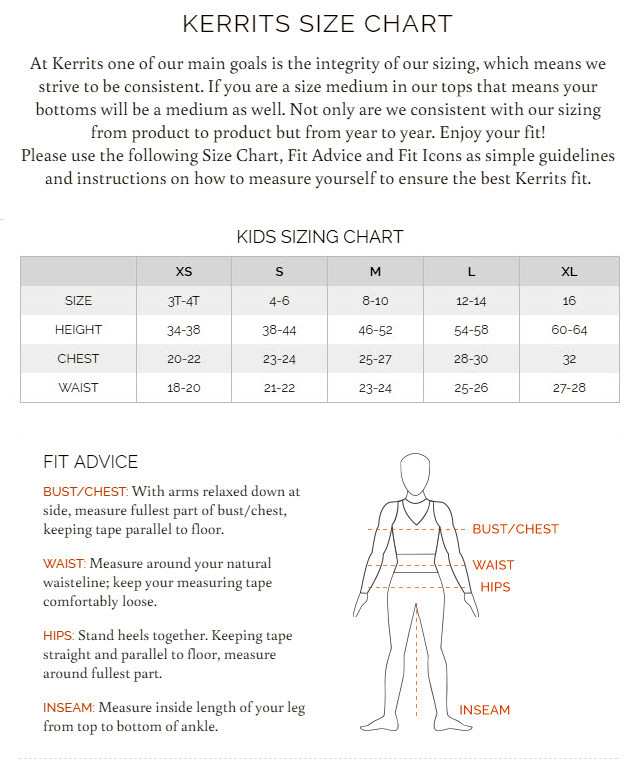 Xscape Size Chart