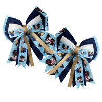 Kathryn Lily Dogs with Glasses Show Bows, Light Blue/Navy/White
