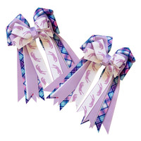 Bows to the Shows, Lavender Ponies,  Lavender/White/Lavender Plaid