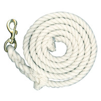 Troyer's White 1/2" x  6.5' Cotton Lead Rope
