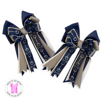 Bows to the Shows, Navy Bits with Navy, Silver & White
