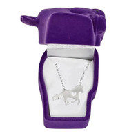 Pony With A Heart Necklace in Purple Horse Head Gift Box