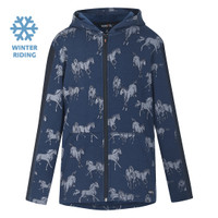 Kerrits Kids Horse Sense Fleece Hoodie, Admiral Free Horse Print