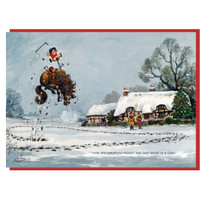 Thelwell Christmas Card, 'Christmas Present', Single Card