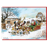 Thelwell Christmas Card, 'Reindeer Hand Wash', Single Card