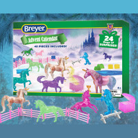 Breyer Advent Calendar, Unicorn Magic, Play Set with 40 Mini Whinnies Pieces