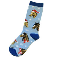 Cozy Christmas Socks, Blue, Ladies