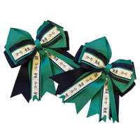 Kathryn Lily Preppy Bits Show Bows, Peach, Teal, Navy & White