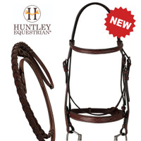 Huntley Equestrian CLASSIC Fancy , Wide Noseband Bridle, Australian Nut, 3 Sizes