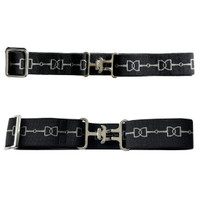 Bows to the Shows Elastic Snaffle Bit Belt, Black, 1" & 1.5"