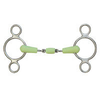 Shires EquiKind Two-Ring Gag w/Peanut, Pale Green, Apple Flavored, 4.5"