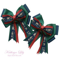 Kathryn Lily Grazing Horse Show Bows, Navy/Hunter/Dark Red