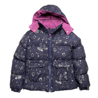 Belle & Bow Reversible Puffer Jacket, Navy with 'Wish Upon a Pony' Pattern
