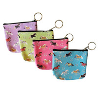 Puff Ponies Zippered Keychain Coin Purse, 4 Colors