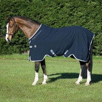 Rambo Helix Stable Sheet with Disc Front, Navy/Silver, 66" - 69"