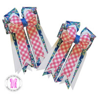 Bows to the Shows, Lilly Garden, Pink Gingham, Blue & White