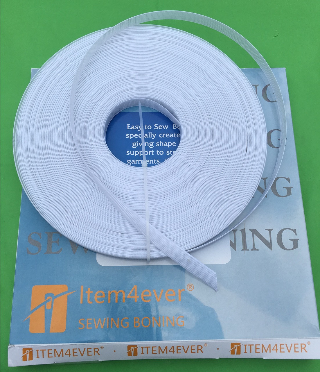 rigilene polyester Boning 1/2 (12mm) White color ,regular, see through  falt type
