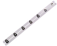 Corset Busk Steel Boning - white & silver 