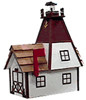 Solar Powered Wooden Lighthouse Mailbox