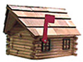 Log Cabin Wooden Mailbox