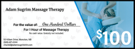 Adam Sugrim Massage Therapy $100