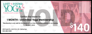 Lost'n Found Yoga - 1 Month Membership