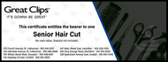 Great Clips - Senior Haircut -  $22 + HST